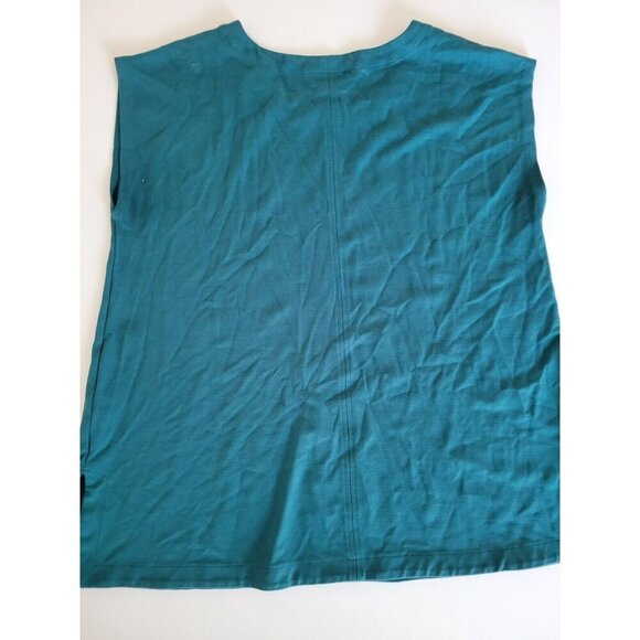 J. Jill Wearever Large Sleeveless Tunic Top Soft Stretch Jersey Knit Green - Picture 3 of 3